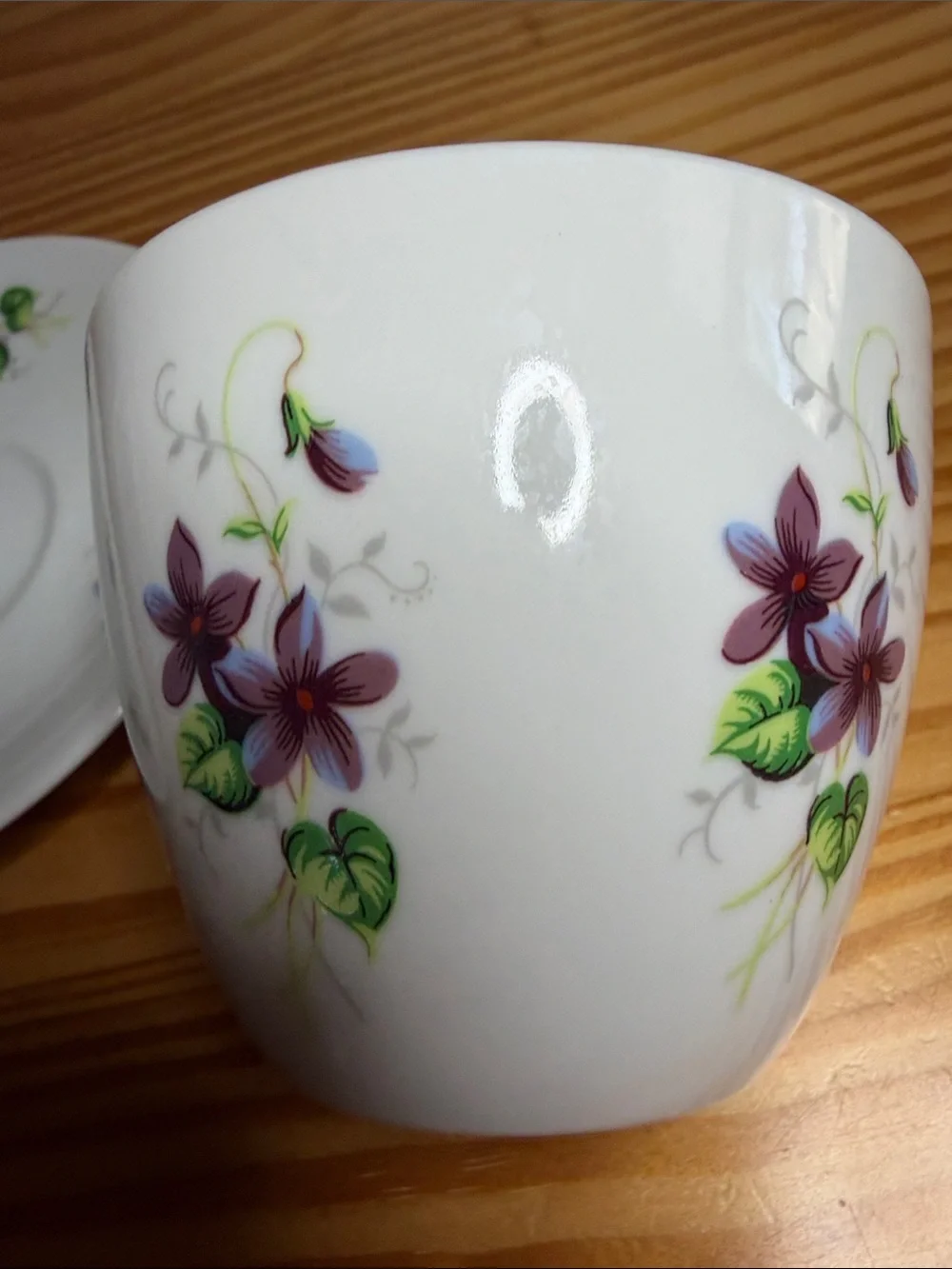 Vintage St-Andrews Pottery Canada Violet Teacup Saucer Set New Brunswick